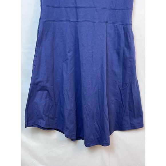Toad & Co Womens Med Blue Fit and Flare Sleeveless Knit Summer Athleisure Dress - Picture 8 of 9